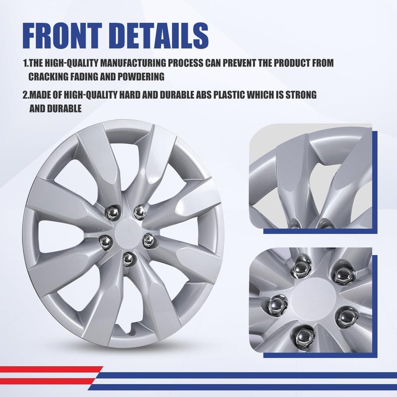 Winjet Hubcaps Wheel Covers for Toyota Corolla & Matrix - 16' Heavy Duty ABS & PC (16 Inch Set of 4, Lacquer) - Image 4